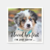 Einfache moderne Niedliche Foto Funny Dog Wedding Serviette (Vorderseite)