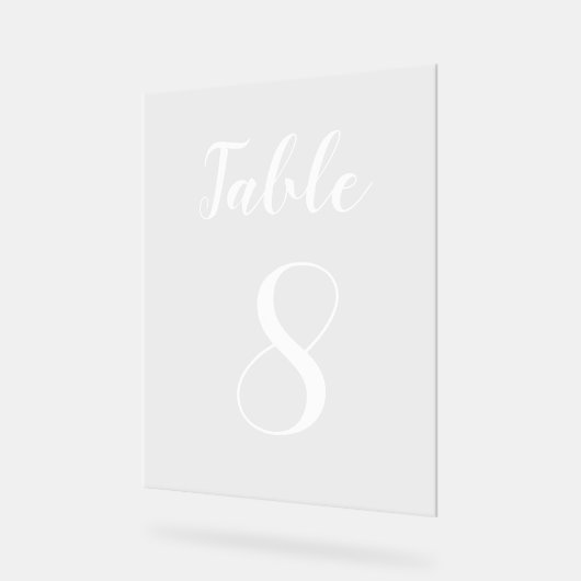 Einfache moderne Niedliche Tischnummer Acrylschild (Winkel)