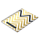 Einfache, moderne, niedliche Zickzack Muster, schw Notizblock (Linke Seite)