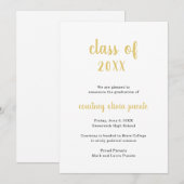 Einfache moderne Non-Foto Gold Abschluss Ankündigung (Vorne/Hinten)