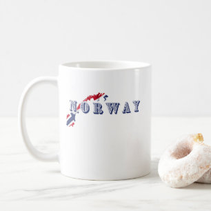 Einfache moderne norwegische Buchstabenflagge Souv Kaffeetasse