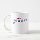 Einfache moderne norwegische Buchstabenflagge Souv Kaffeetasse (Links)