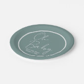 Einfache moderne Oh Baby-Baby-Kinderspülung Grüne  Pappteller (Schrägansicht)