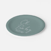 Einfache moderne Oh Baby-Baby-Kinderspülung Grüne  Pappteller (Schrägansicht)