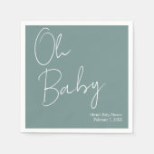 Einfache moderne Oh Baby-Baby-Kinderspülung Grüne Serviette (Vorderseite)