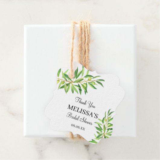 Einfache moderne Olive Branch Grüne Vielen Dank Geschenkanhänger (Beispiel)