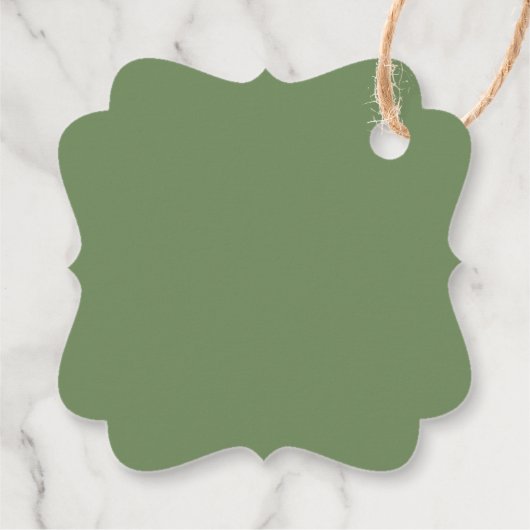 Einfache moderne Olive Branch Grüne Vielen Dank Geschenkanhänger (Rückseite)