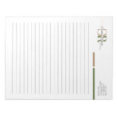 Einfache, moderne Olive Green Gold Monogram Linse Notizblock (Vorderseite)