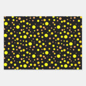 Einfache moderne orange gelbe Goldpolka-Punkte Geschenkpapier Set (Vorderseite 2)