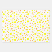 Einfache moderne orange gelbe Goldpolka-Punkte Geschenkpapier Set (Vorderseite)