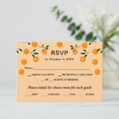 Einfache moderne Orange Thema Niedlich Citrus Baby RSVP Karte (Stehend Vorderseite)
