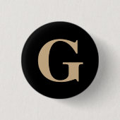 Einfache, moderne, originale Schwarz und Beige Button (Vorderseite)