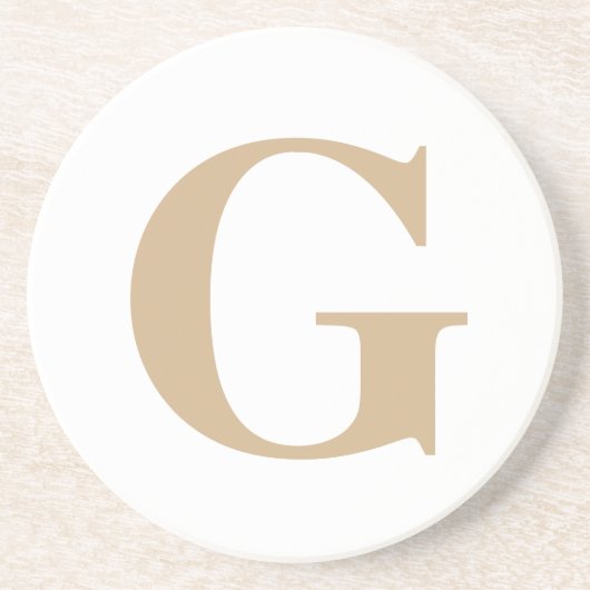 Einfache, moderne, originale Weiß und Beige Getränkeuntersetzer (Vorne)