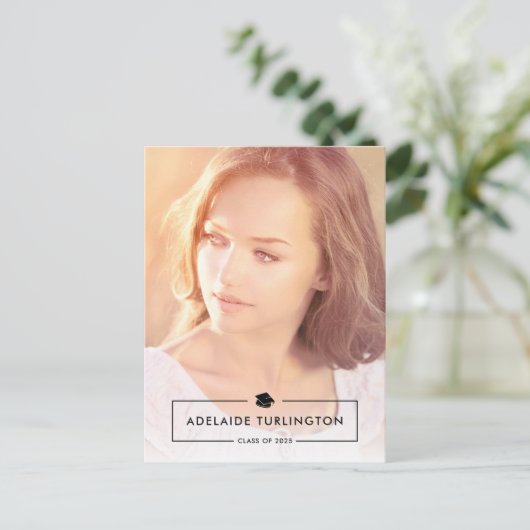 Einfache moderne Overlay Vollständiger Foto Abschl Postkarte (Stehend Vorderseite)