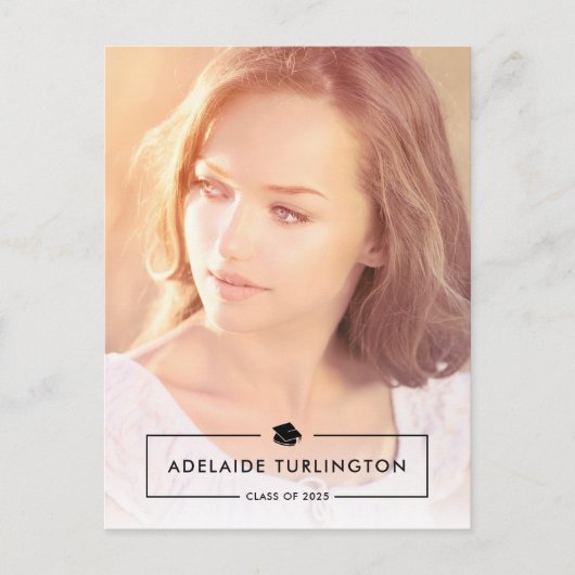 Einfache moderne Overlay Vollständiger Foto Abschl Postkarte (Vorderseite)