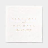 Einfache moderne Paare Name Monogram Servietten Mit Folie (Vorderseite)