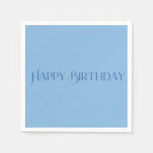 Einfache moderne Pastel Light Blue Happy Geburtsta Serviette (Vorderseite)
