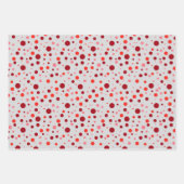 Einfache moderne Pastel Ruby Red Cranberry Polka D Geschenkpapier Set (Vorderseite 3)