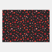 Einfache moderne Pastel Ruby Red Cranberry Polka D Geschenkpapier Set (Vorderseite 2)