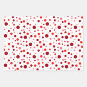 Einfache moderne Pastel Ruby Red Cranberry Polka D Geschenkpapier Set (Vorderseite)