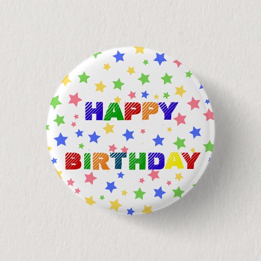 Einfache moderne Pastel Star Geburtstagsparty Button (Vorderseite)