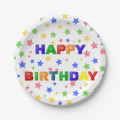 Einfache moderne Pastel Star Geburtstagsparty Pappteller (Vorderseite)