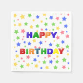 Einfache moderne Pastel Star Geburtstagsparty Serviette (Vorderseite)