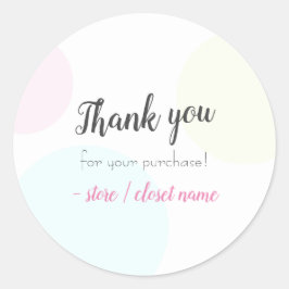 Einfache moderne Pastelle Vielen Dank für Ihren Ei Runder Aufkleber