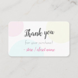 Einfache moderne Pastelle Vielen Dank für Ihren Ei Visitenkarte