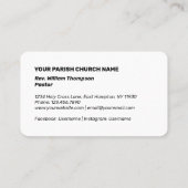 Einfache moderne Pastor Religiöse Kirche Visitenkarte (Rückseite)