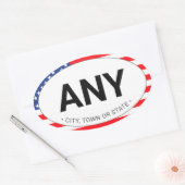 Einfache moderne, patriotische amerikanische Fahne Ovaler Aufkleber (Umschlag)