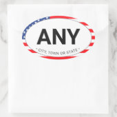 Einfache moderne, patriotische amerikanische Fahne Ovaler Aufkleber (Tasche)