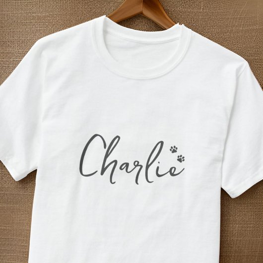 Einfache, moderne Paws Benutzerdefinierter Name de T-Shirt