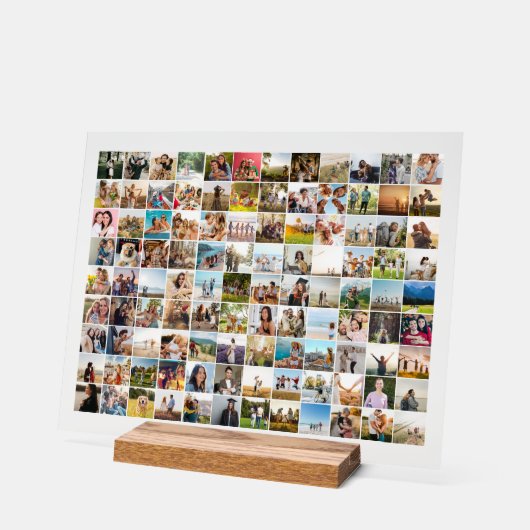 Einfache moderne Personalisierte 108 FotoCollage Acrylschild (Winkel)