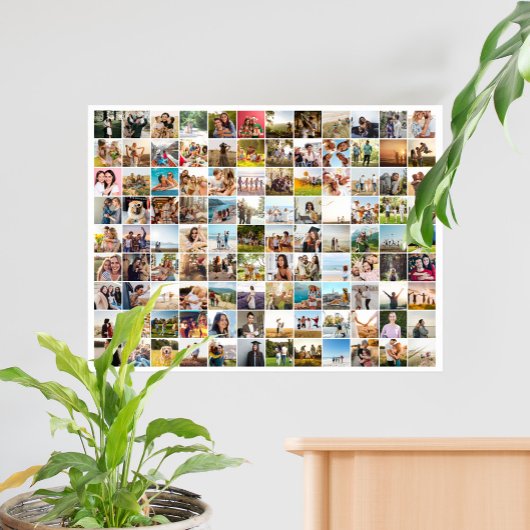 Einfache moderne Personalisierte 108 FotoCollage Poster