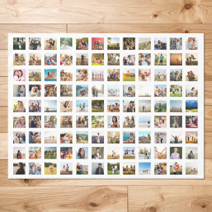 Einfache moderne Personalisierte 108 FotoCollage Tischdecke