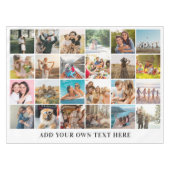 Einfache moderne Personalisierte 24-FotoCollage Tischdecke (Vorderseite (Horizontal))