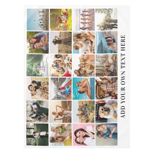 Einfache moderne Personalisierte 24-FotoCollage Tischdecke (Vorderseite)