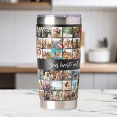 Einfache moderne Personalisierte 72-Foto Collage Thermobecher