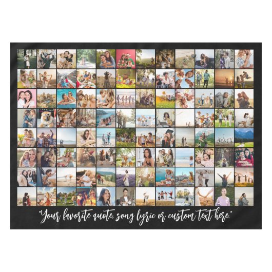 Einfache moderne Personalisierte 96-FotoCollage Tischdecke (Vorderseite (Horizontal))