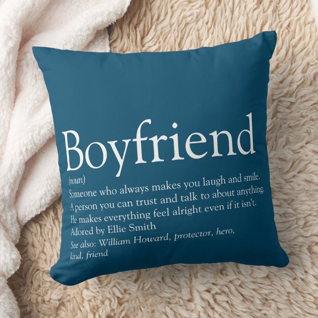 Einfache, moderne Personalisierte Begriffsbestimmu Kissen (Simple Modern Personalized Boyfriend Definition Throw Pillow)