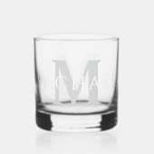 Einfache moderne Personalisierte Bezeichnung Initi Whiskyglas (Vorderseite)