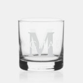Einfache moderne Personalisierte Bezeichnung Initi Whiskyglas (Rückseite)