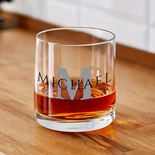 Einfache moderne Personalisierte Bezeichnung Initi Whiskyglas