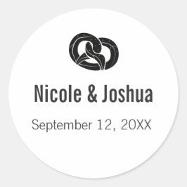 Einfache moderne Personalisierte Bretzel-Gastgesch Runder Aufkleber