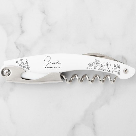 Einfache moderne Personalisierte Bridesmaid-Floral Kellnermesser