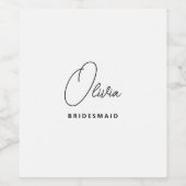 Einfache, moderne Personalisierte Bridesmaid-Initi Weinetikett (Einzelnes Label)