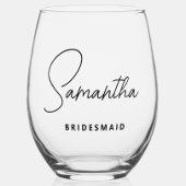 Einfache, moderne Personalisierte Bridesmaid-Initi Weinglas Ohne Stiel