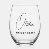 Einfache, moderne Personalisierte Bridesmaid-Initi Weinglas Ohne Stiel