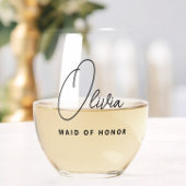 Einfache, moderne Personalisierte Bridesmaid-Initi Weinglas Ohne Stiel